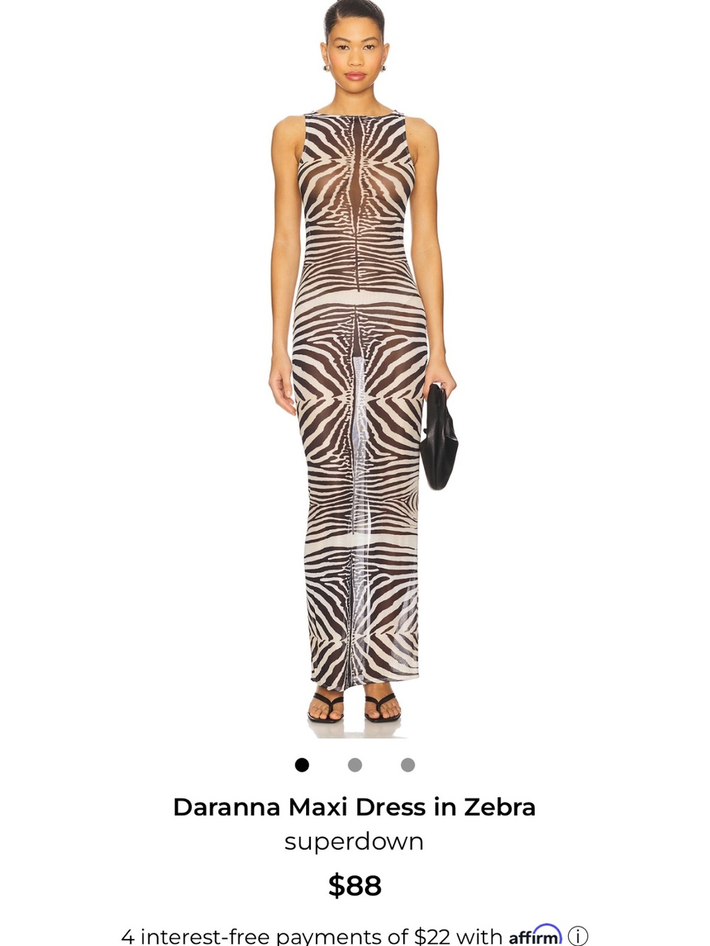 superdown Daranna Zebra Maxi Dress in Brown and White - like new